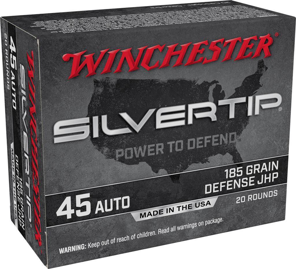 Winchester Silvertip Handgun Ammunition .45 ACP 185 gr. JHP 1000 fps 20/ct