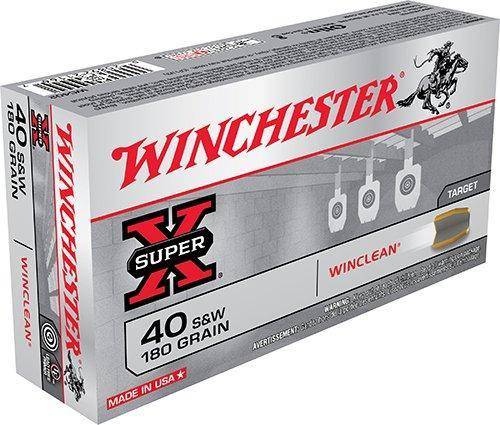 Winchester Super X WinClean Handgun Ammunition .40 S&W 180 gr. JSP 990 fps 50/ct