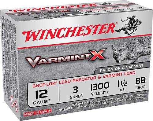 Winchester Varmint X Shot-Lok Shotshells 12 ga 3" 1-1/2 oz 1300 fps BB 10/ct