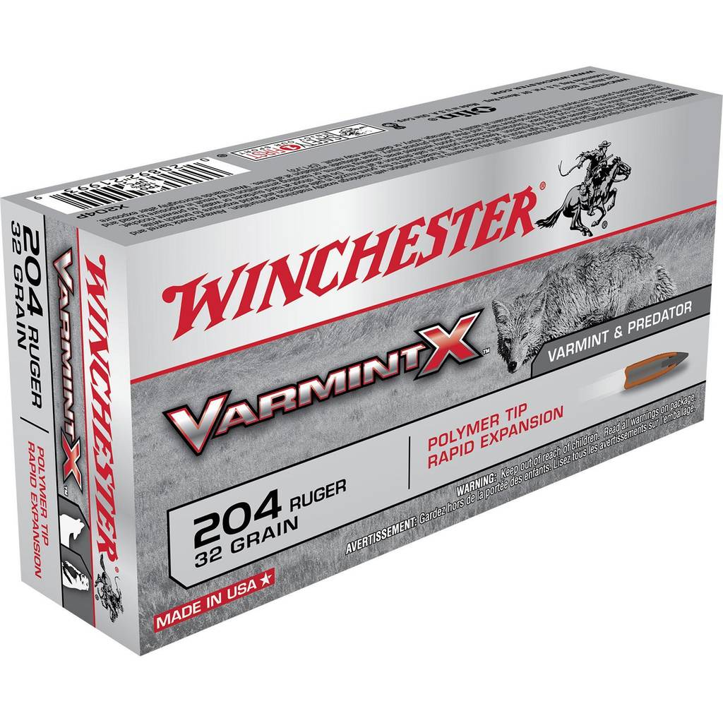 Winchester Varmint X Rifle Ammunition .204 Ruger 32 gr. PT 4000 fps 20/ct