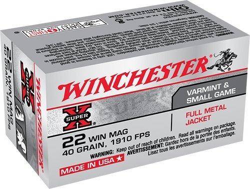 Winchester Super-X Magnum Rimfire Ammunition .22 WMR 40 gr. FMJ 1910 fps 50/ct