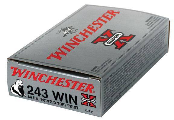 Winchester Super-X Rifle Ammunition .243 Win 80 gr. PSP 3350 fps 20/ct