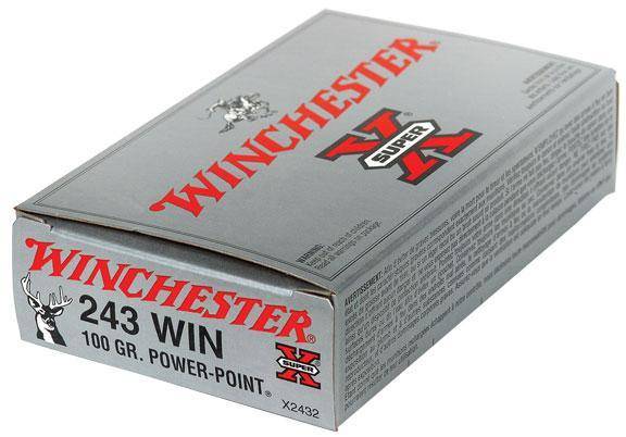 Winchester Power Point Rifle Ammunition .243 Win 100 gr. JSP 2960 fps 20/ct