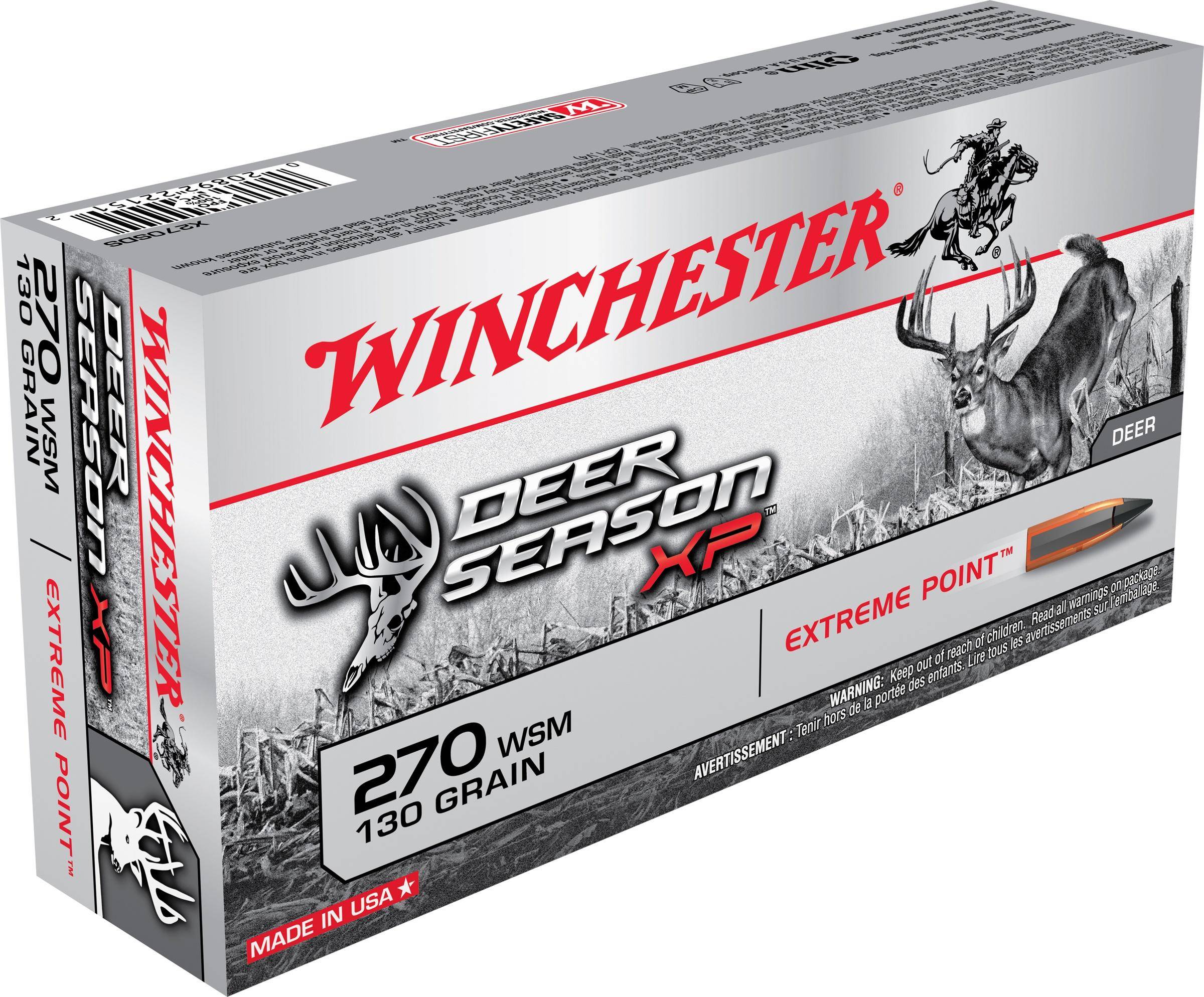 Winchester Deer Season XP Rifle Ammunition 270 WSM 130 gr. PT 3275 fps 20/ct