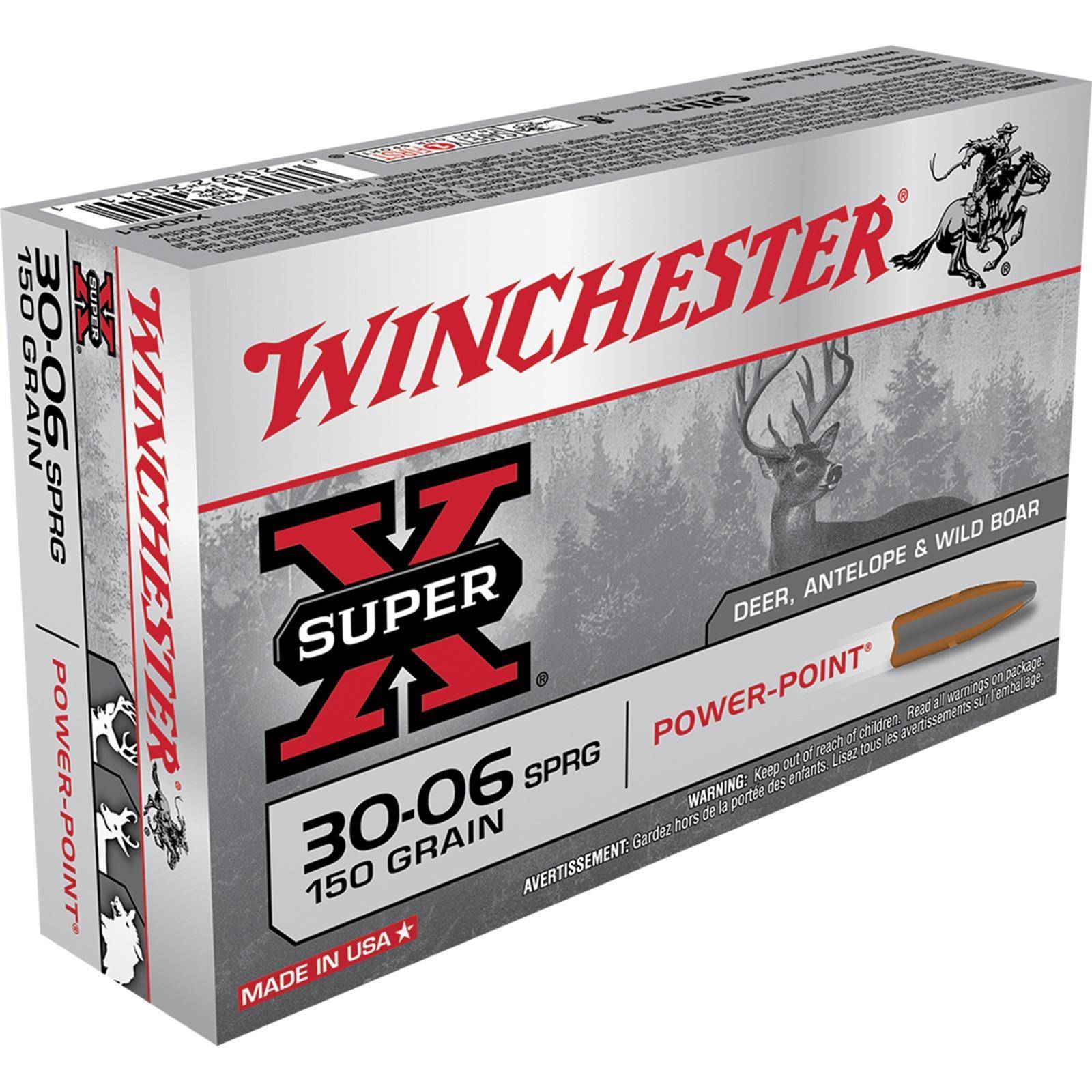 Winchester Super-X Power Point Rifle Ammunition .30-06 Sprg 150 gr. PSP 2920 fps 20/ct