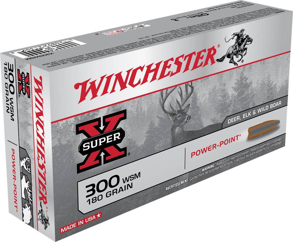 Winchester Super-X Power Point Rifle Ammunition .300 WSM 180 gr. PSP 2970 fps 20/ct