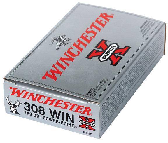 Winchester Super-X Power Point Rifle Ammunition .308 Win 180 gr. PSP 2620 fps 20/ct