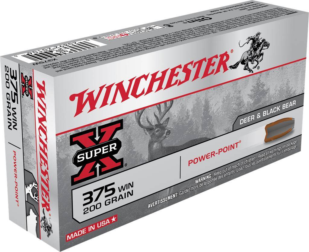 Winchester Super-X Power Point Rifle Ammunition .375 Win 200 gr. SP 2200 fps 20/ct