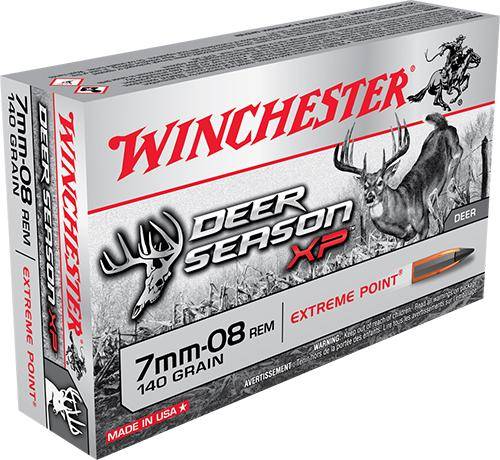 Winchester Deer Season XP Rifle Ammunition 7mm-08 Rem 140 gr. PT 2800 fps 20/ct