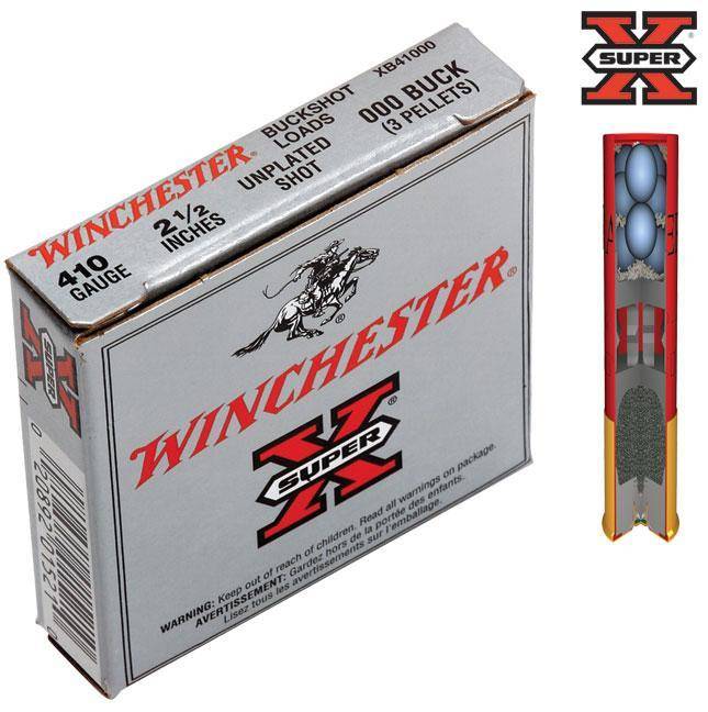 Winchester Super-X Buckshot Shotshells .410 ga 2-1/2" 1300 fps #000 5/ct