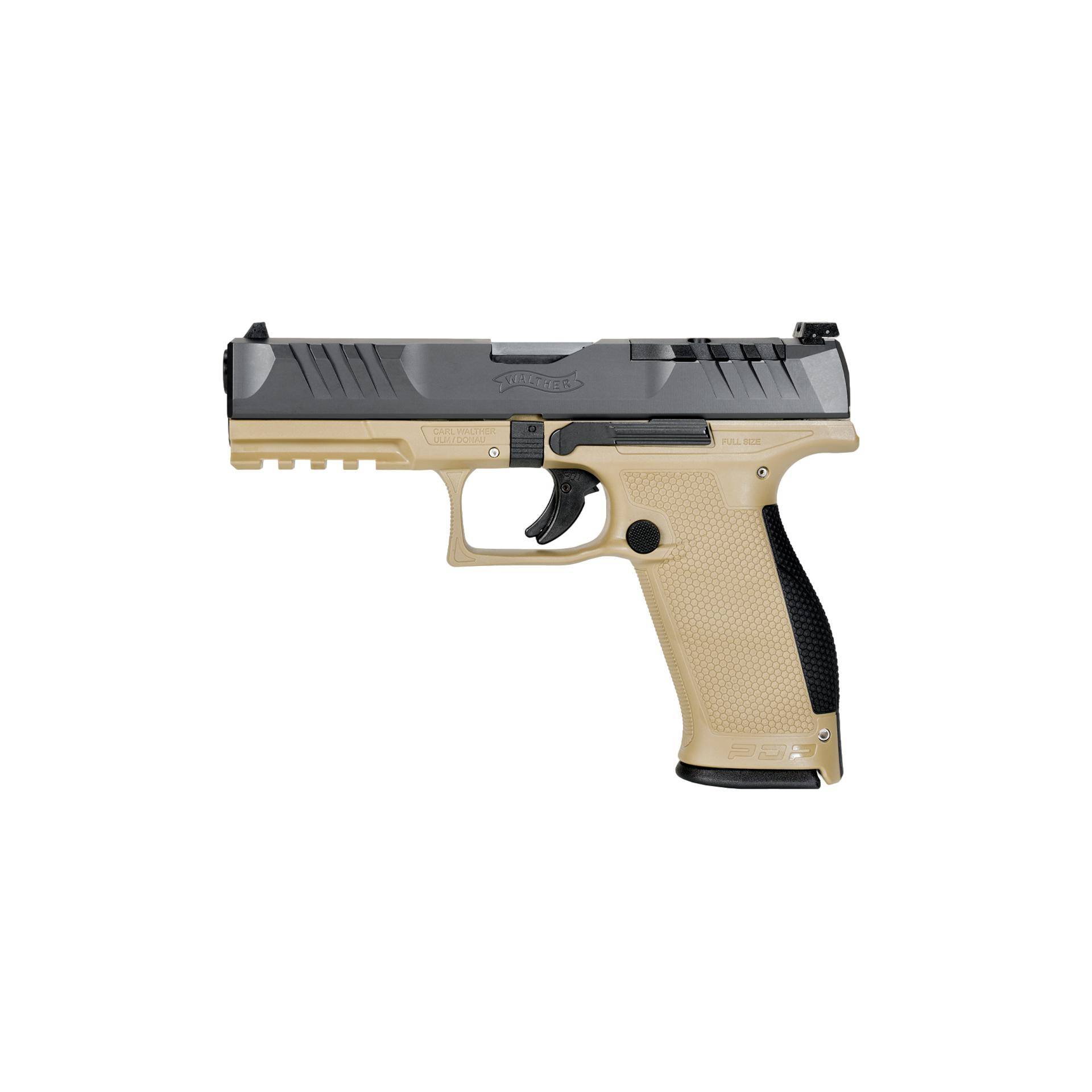 Walther PDP Full Size Optic Ready Handgun 9mm Luger 18rd Magazines(2) 4.5" Barrel Two-Tone Tan