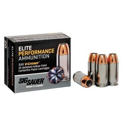 Sig Sauer Elite Performance Pistol Ammunition .380 ACP 90 gr Elite V-Crown JHP 980 fps 20/ct