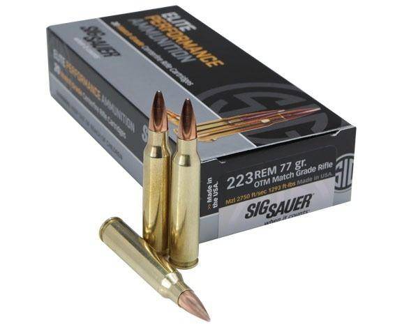 Sig Sauer Elite Match Rifle Ammunition 5.56X45 NATO 77gr OTM 20/ct