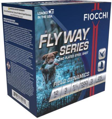 Fiocchi Flyway Steel Shotshells 12ga 3" 1-1/5oz 1550fps #3 25/ct