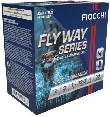 Fiocchi Flyway Steel Shotshells 12ga 3" 1-1/5oz 1550fps #4 25/ct