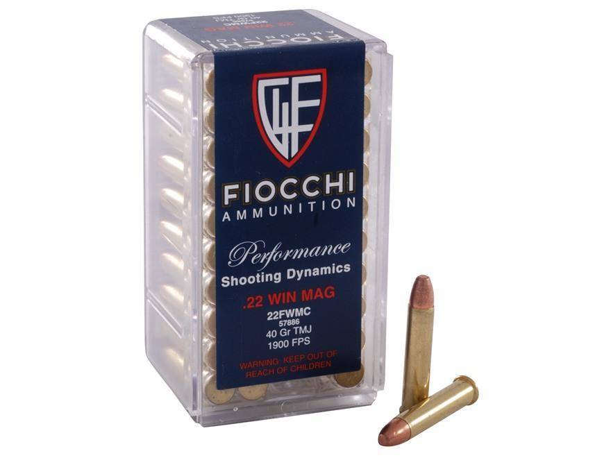 Fiocchi Range Dynamics Rimfire Ammunition .22 WMR 40 gr. TMJ 1900 fps 50/ct