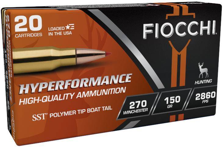 Fiocchi Hyperformance Hunt Rifle Ammunition .270 Win 150 gr SST 2860 fps 20/ct