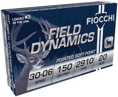Fiocchi Field Dynamics Rifle Ammunition .30-06 Sprg 150 gr PSP 2910 fps 20/ct