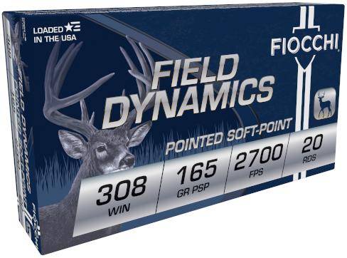 Fiocchi Field Dynamics Rifle Ammunition .308 Win. 165 gr PSP 2700 fps 20/ct