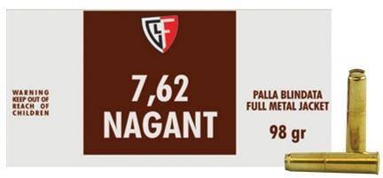 Fiocchi Heritage Handgun Ammunition 7.62 Nagant 97 gr FMJ 1082 fps 50/ct
