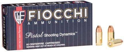 Fiocchi Range Dynamics Handgun Ammunition 9mm Luger 124 gr FMJ 1150 fps 50/ct