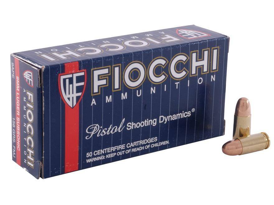 Fiocchi Pistol Shooting Dynamics Handgun Ammunition 9mm Luger 158 gr. FMJ 850 fps 50/ct