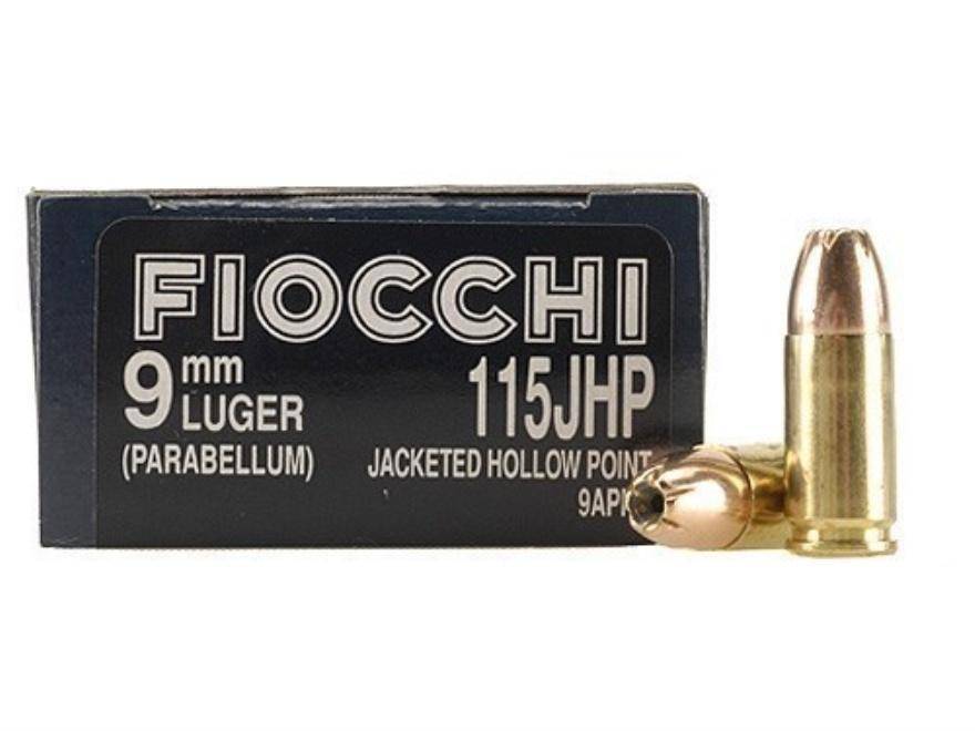 Fiocchi Pistol Shooting Dynamics Handgun Ammunition 9mm Luger 115 gr JHP 1175 fps 50/ct
