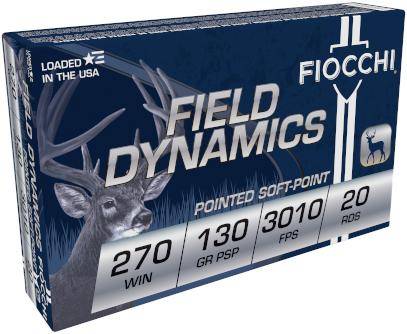 Fiocchi Field Dynamics Rifle Ammunition .270 Win 130 gr PSP 3010 fps 20/ct
