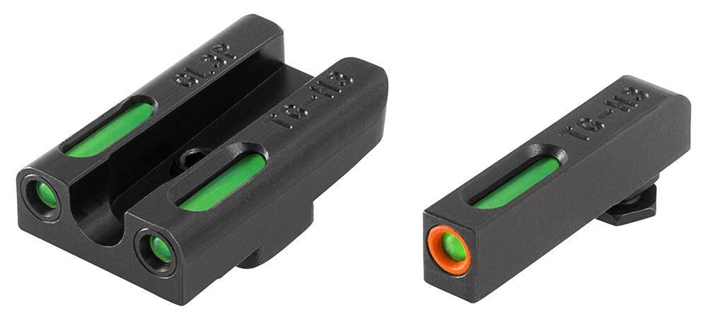 Truglo TFX Pro Tritium/Fiber Optic Day/Night Sights for Glock Slimline Models 42/43/43x/48 Orange Outline Front Rear Green