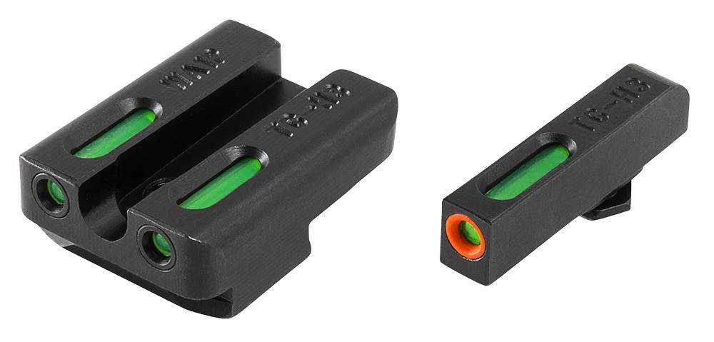 Truglo TFX Pro Tritium/Fiber-Optic Day/Night Sights Fit Taurus Millennium G2|Taurus 709 Slim|Taurus 740 Slim - Orange Outline Front/Rear Green