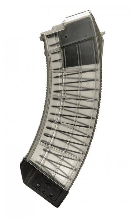 Century Arms US Palm AK30R Rifle Magazine Clear/Black Polycarbonate 7.62x39 30/rd
