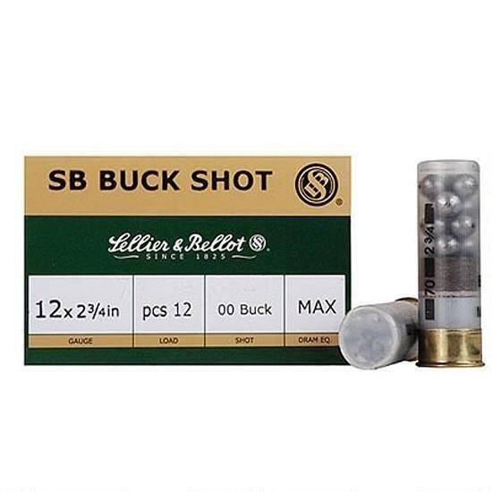 Sellier & Bellot Shotshells 12 ga 2-3/4" 12 plts #00 1200 fps 25/ct