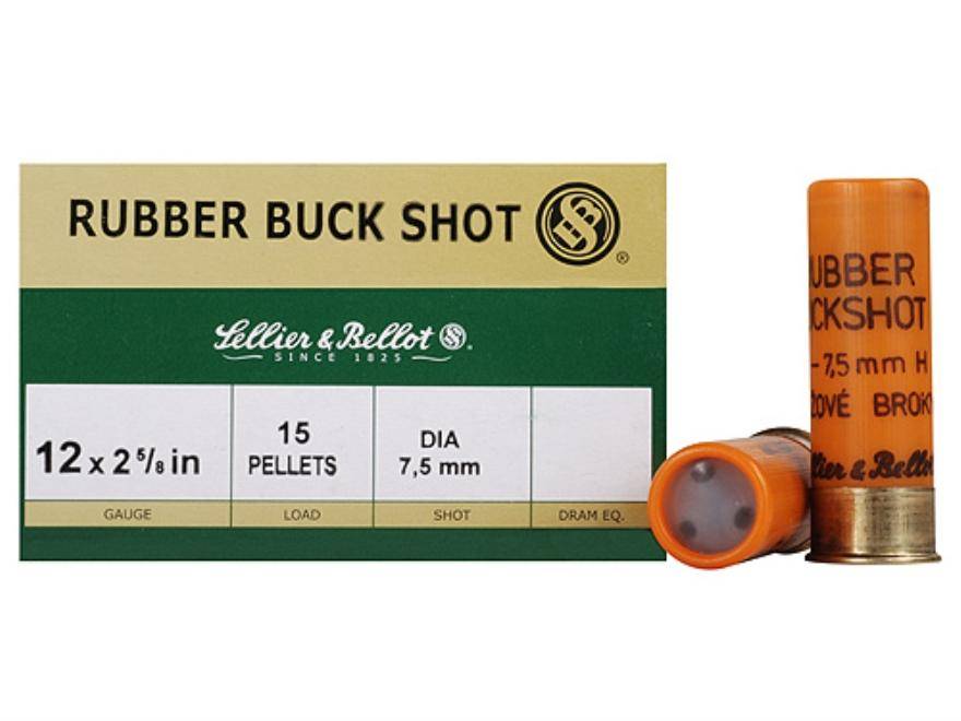 Sellier & Bellot Shotgun Ammunition 12 ga 2 5/8"  15 plts Rubber 25/ct