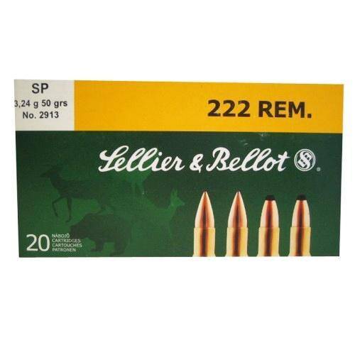 Sellier & Bellot Rifle Ammunition .222 Rem 50 gr SP 20/ct