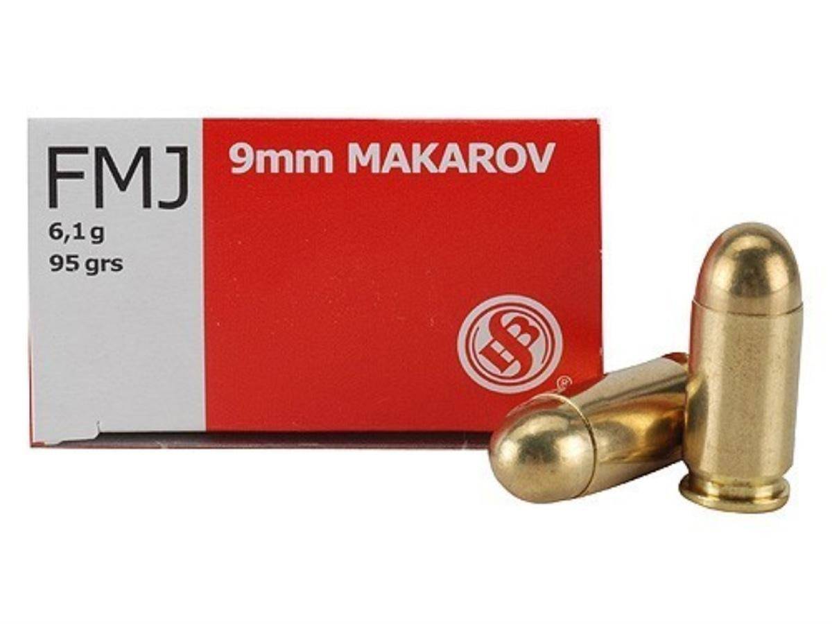 Sellier & Bellot Pistol & Revolver Ammo 9mm Makarov 95 gr FMJ 50/ct