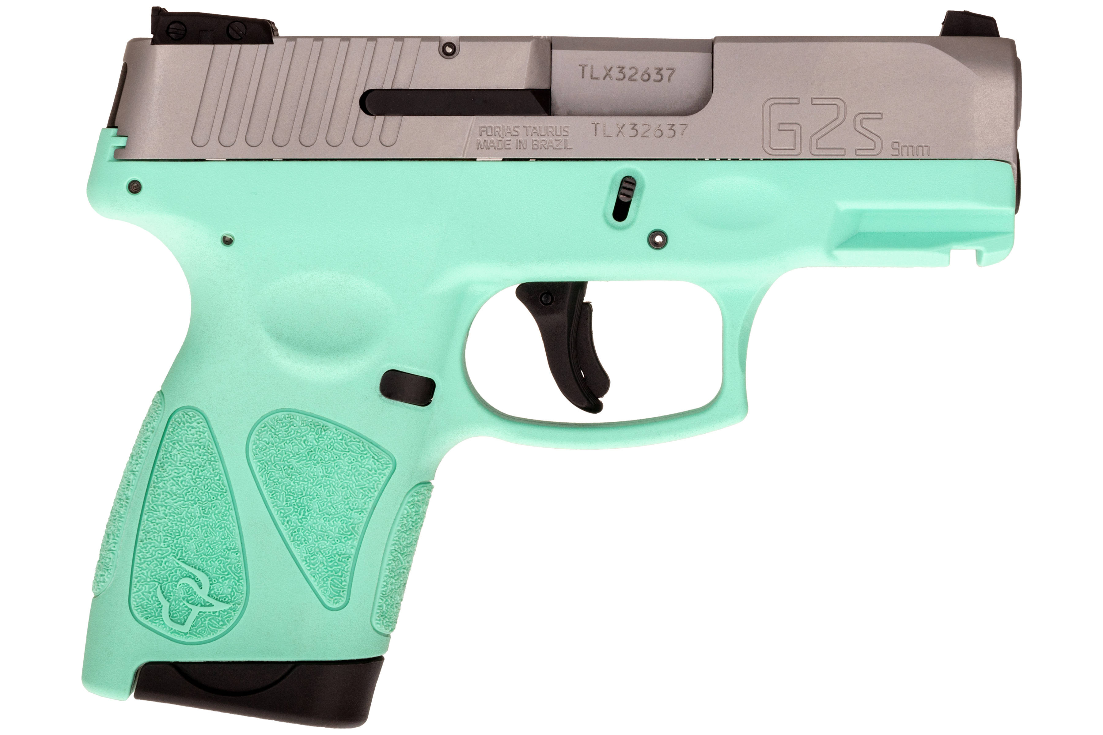 Taurus G2S Handgun 9mm Luger 7rd Magazines 3.2" Barrel Stainless Slide/Cyan Grip