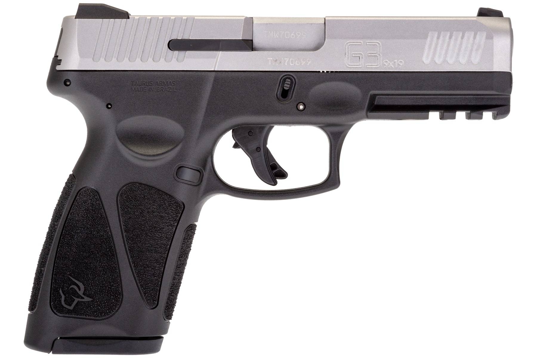Taurus G3 Matte Stainless Handgun 9mm Luger 15rd Magazines 4.0" Barrel Steel Sights