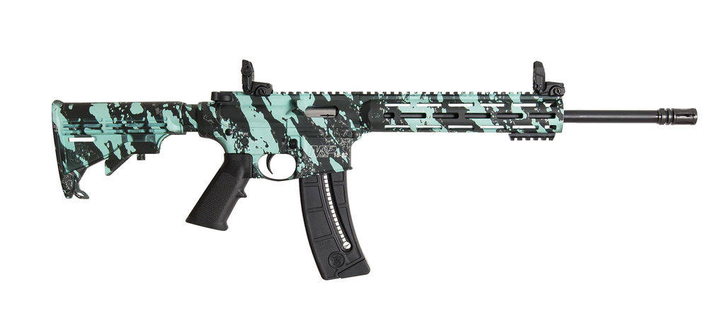 S&W M&P15-22 Sport Robin's Egg Blue Platinum Finish Rifle .22LR 25rd Magazine 16.5" Barrel