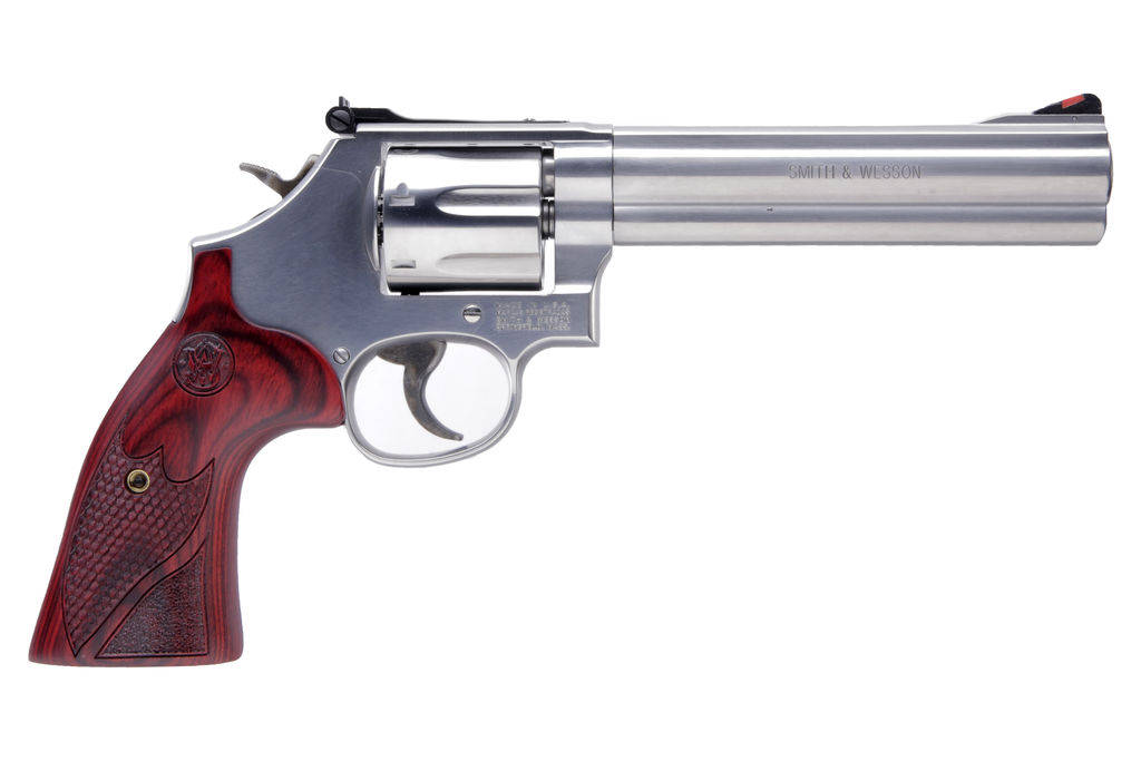 Smith & Wesson Model 686 Plus Deluxe Handgun .357 Mag 7rd Capacity 6" Barrel Silver with Wood Grip
