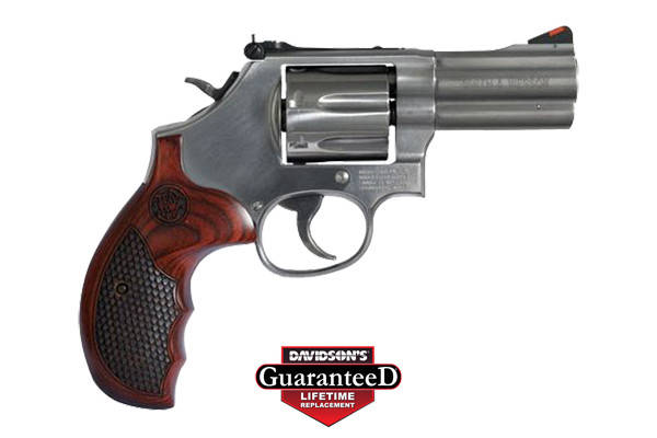 Smith & Wesson L Frame Model 686 Plus Deluxe Handgun .357 Mag 7rd Capacity 3" Barrel Silver with Wood Grips
