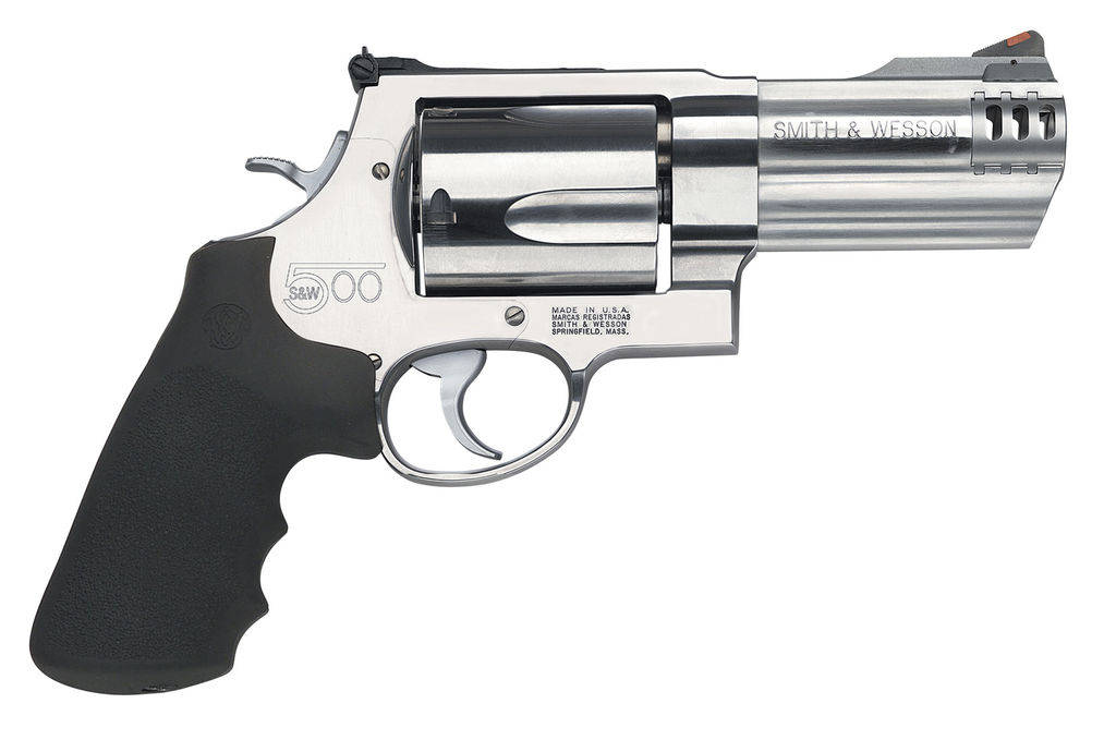 Smith & Wesson M500 Handgun .500 S&W Mag 5rd Capacity 4" Barrel Stainless Steel with Black Grip