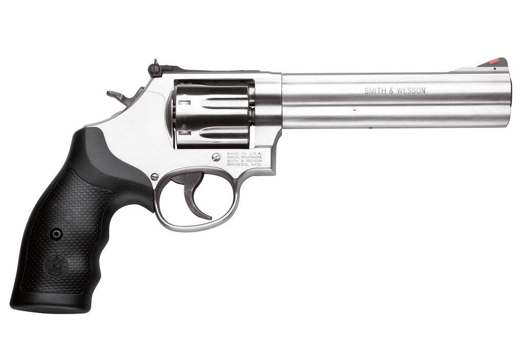 Smith & Wesson L-Frame Model 686 Plus Handgun .357 Mag 7rd Capacity 6" Barrel Silver with Black Grip