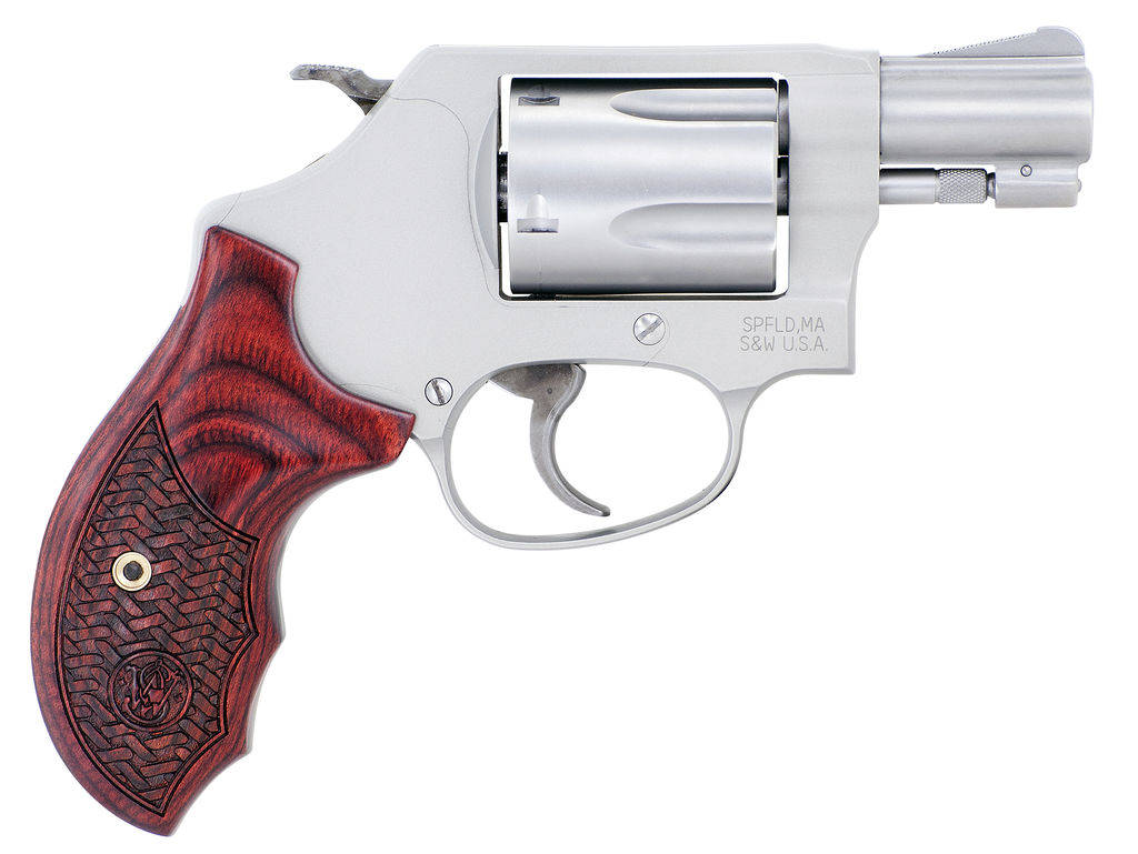Smith & Wesson J-Frame Performance Center Model 637 Enhanced Action Handgun .38 Spl 5rd Capacity 1.88" Barrel Silver with Brown Grip