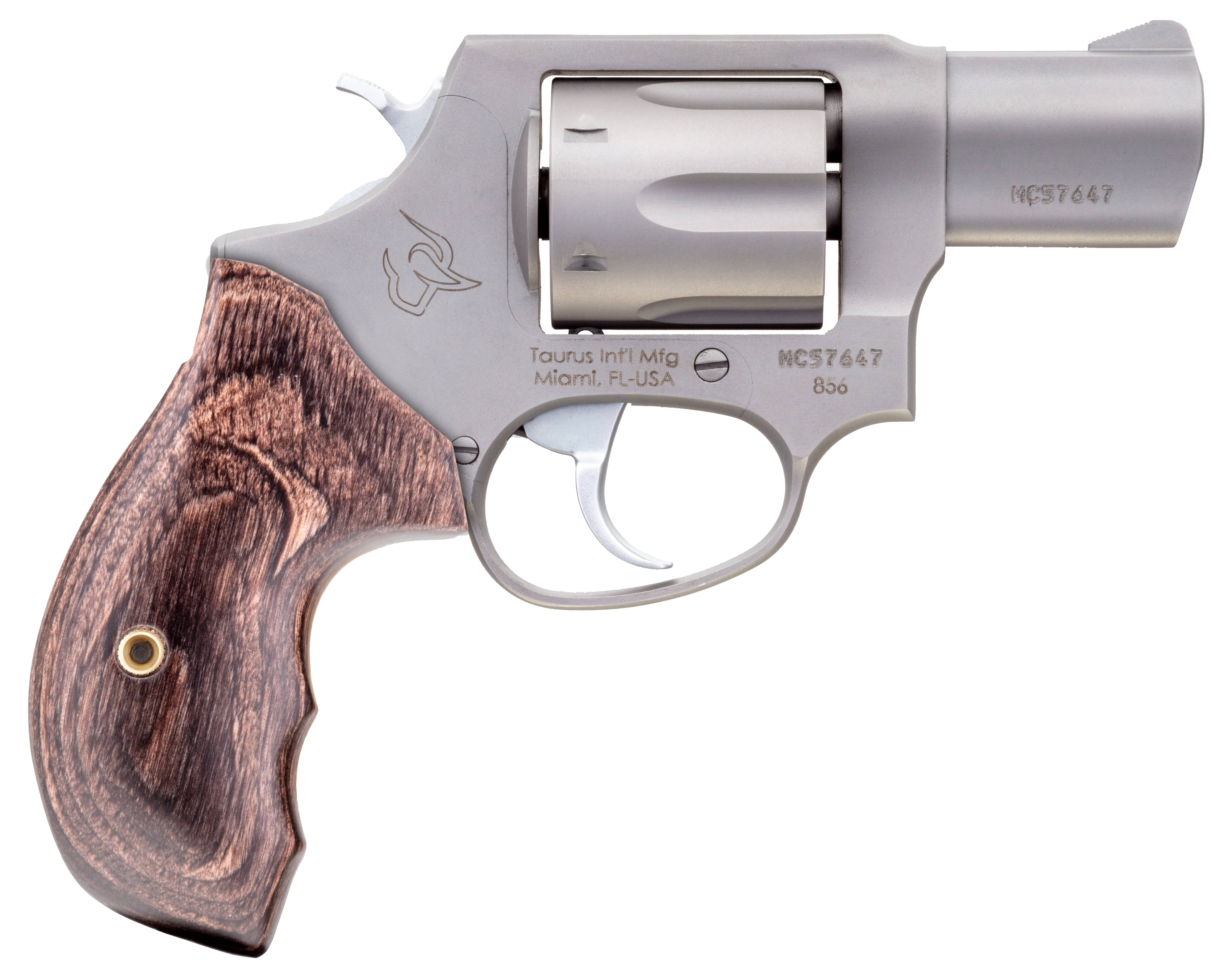 Taurus 856 Handgun .38 Spl 6rd Capacity 2" Barrel Matte Stainless Steel Finish Smooth Walnut Grips