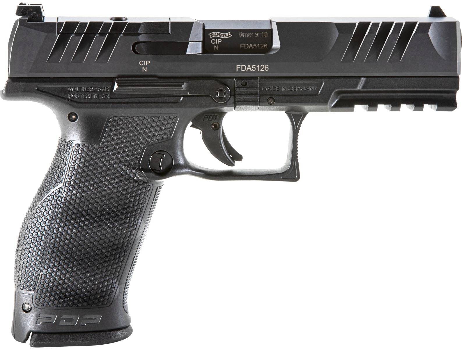 Walther PDP Full Size Optic Ready Handgun 9mm Luger 18rd Magazine(2) 4.5" Barrel Black Polymer