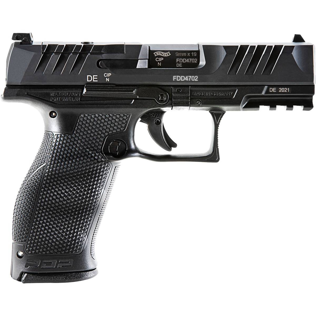 Walther PDP Full Size Optic Ready Handgun 9mm Luger 18rd Magazine 4" Barrel Black Polymer