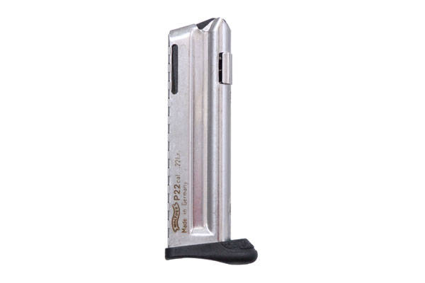 Walther Colt P22 Q-Style Handgun Magazine w/Finger Rest Stainless .22 LR 10/rd
