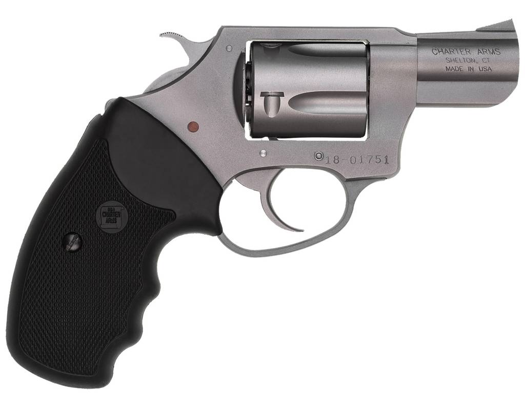 Charter Arms Undercover Full Size Handgun .38 Spl 5/rd Capacity 2" Barrel Silver with Black Grip