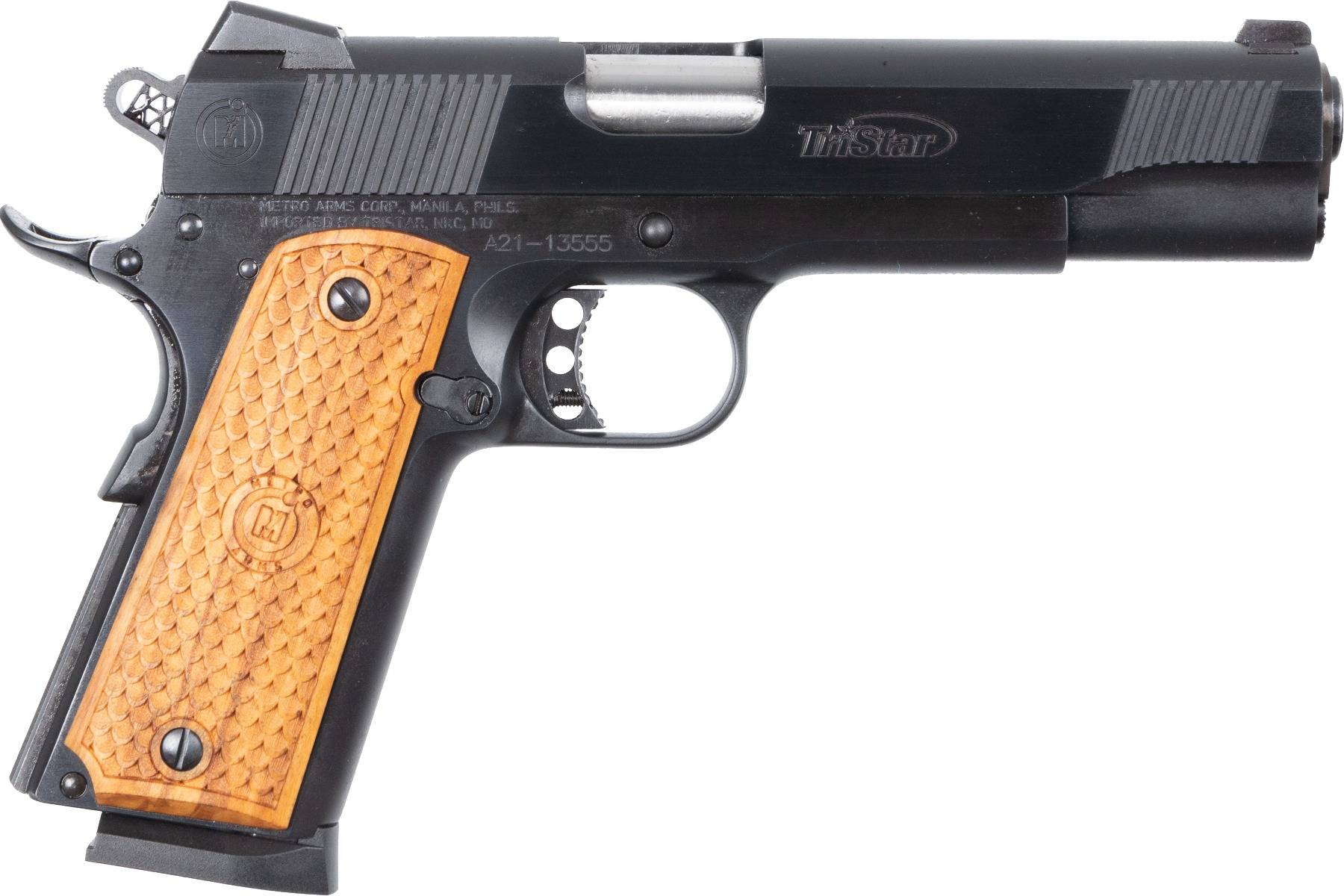TriStar American Classic II 1911 Handgun 9mm Luger 10rd Magazine 5" Barrel Black with Wood Grip