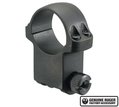Ruger Steel Scope Ring - Single (6BHM) 1" Extra High 1.187" Height - Hawkeye Matte Blued